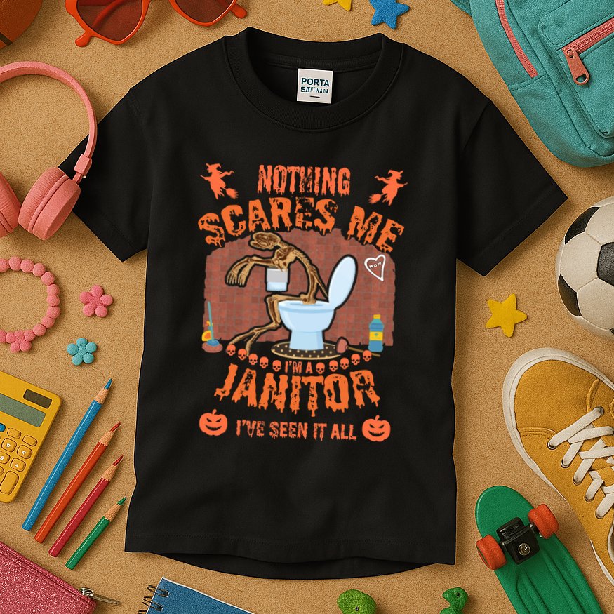 HALLOWEEN JANITORSJANITOR FUNNY HALLOWEEN SAYINGS Kids T-Shirt