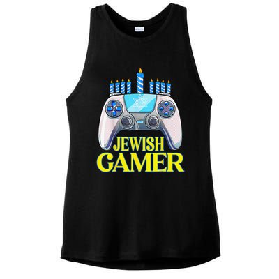 Hanukkah Jewish Gamer Video Game Christmas Xmas Boys Ladies PosiCharge Tri-Blend Wicking Tank