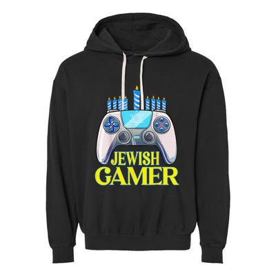 Hanukkah Jewish Gamer Video Game Christmas Xmas Boys Garment-Dyed Fleece Hoodie