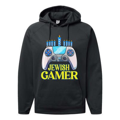 Hanukkah Jewish Gamer Video Game Christmas Xmas Boys Performance Fleece Hoodie