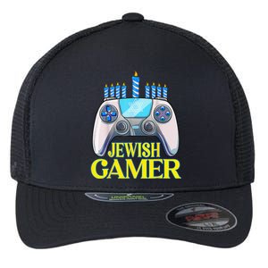 Hanukkah Jewish Gamer Video Game Christmas Xmas Boys Flexfit Unipanel Trucker Cap