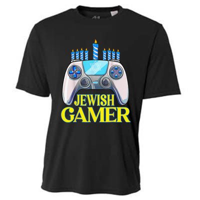 Hanukkah Jewish Gamer Video Game Christmas Xmas Boys Cooling Performance Crew T-Shirt