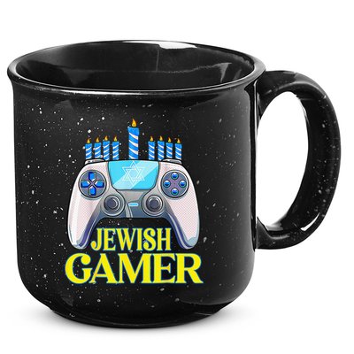 Hanukkah Jewish Gamer Video Game Christmas Xmas Boys 15oz Campfire Ceramic Mug