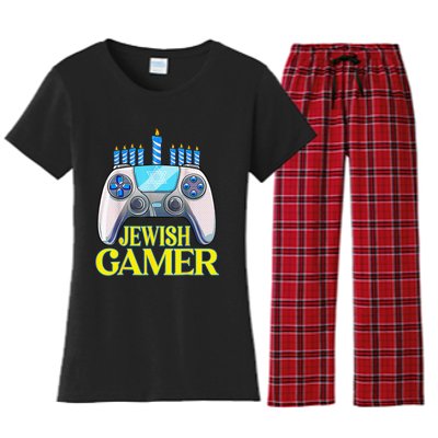 Hanukkah Jewish Gamer Video Game Christmas Xmas Boys Women's Flannel Pajama Set