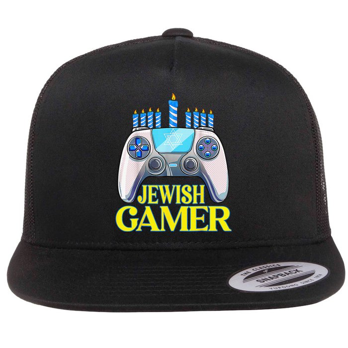 Hanukkah Jewish Gamer Video Game Christmas Xmas Boys Flat Bill Trucker Hat