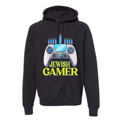 Hanukkah Jewish Gamer Video Game Christmas Xmas Boys Premium Hoodie