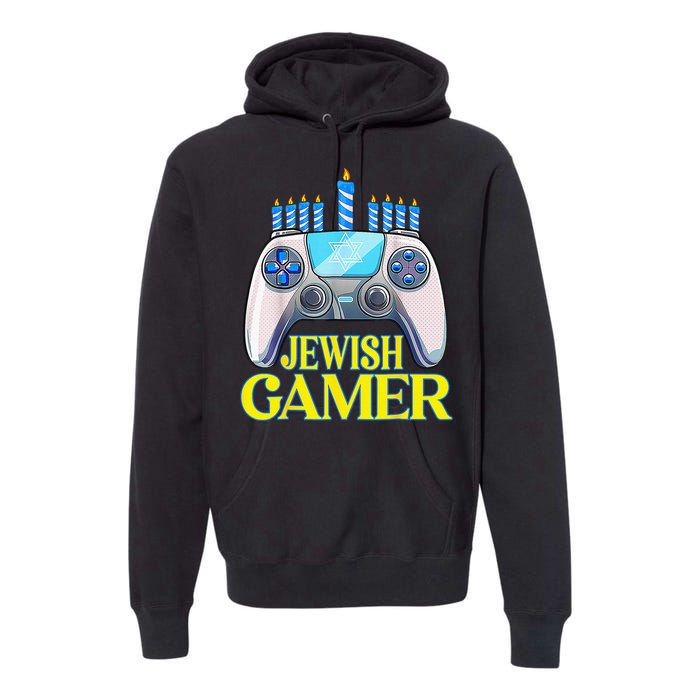 Hanukkah Jewish Gamer Video Game Christmas Xmas Boys Premium Hoodie