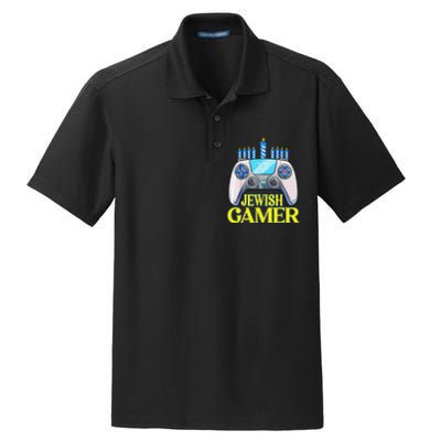 Hanukkah Jewish Gamer Video Game Christmas Xmas Boys Dry Zone Grid Polo