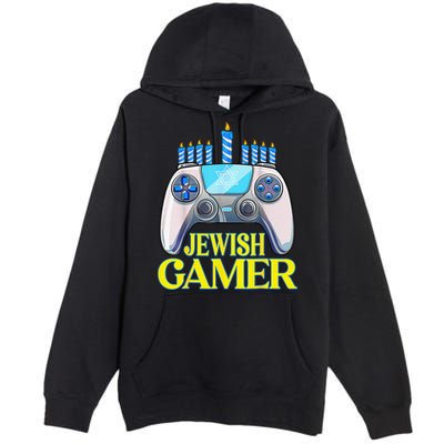 Hanukkah Jewish Gamer Video Game Christmas Xmas Boys Premium Pullover Hoodie