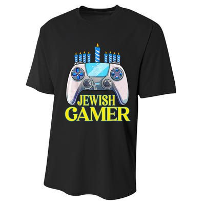 Hanukkah Jewish Gamer Video Game Christmas Xmas Boys Performance Sprint T-Shirt