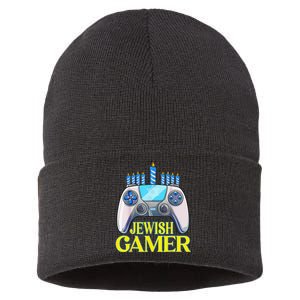 Hanukkah Jewish Gamer Video Game Christmas Xmas Boys Sustainable Knit Beanie