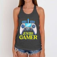 Hanukkah Jewish Gamer Video Game Christmas Xmas Boys Women's Knotted Racerback Tank