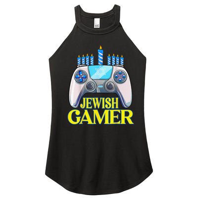 Hanukkah Jewish Gamer Video Game Christmas Xmas Boys Women’s Perfect Tri Rocker Tank