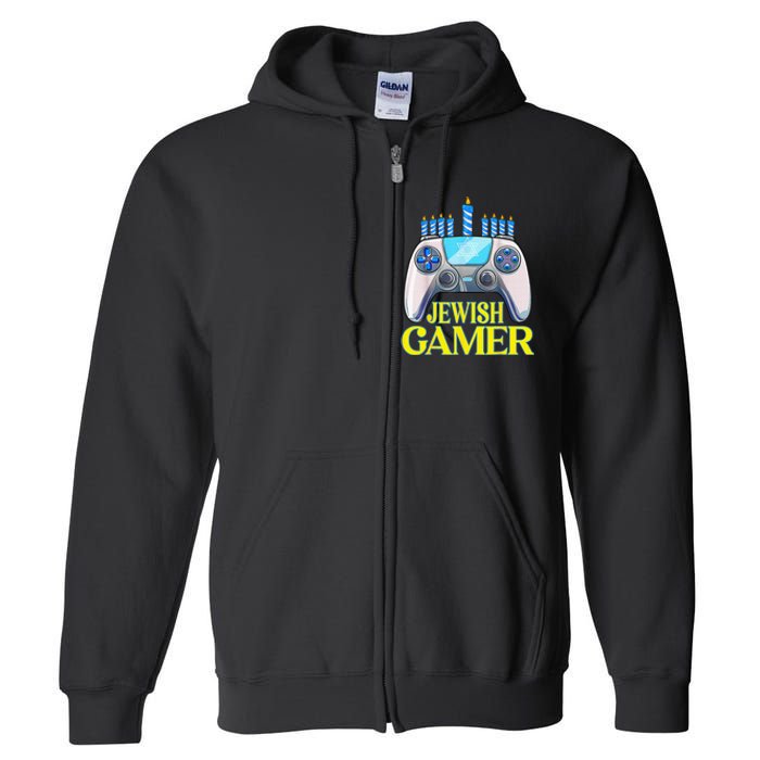 Hanukkah Jewish Gamer Video Game Christmas Xmas Boys Full Zip Hoodie