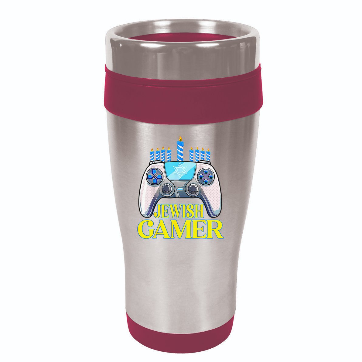 Hanukkah Jewish Gamer Video Game Christmas Xmas Boys 16oz Travel Tumbler