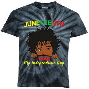 Happy Juneteenth Independence Teen Afro Locs Black Kids Tie-Dye T-Shirt