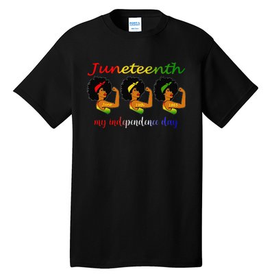 Happy Juneteenth Is My Independence Day Free Black  Tall T-Shirt