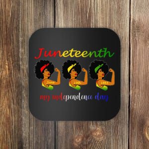 Happy Juneteenth Is My Independence Day Free Black  Coaster