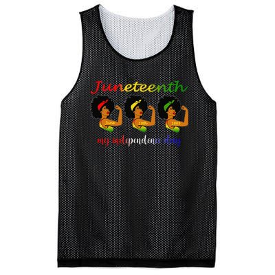 Happy Juneteenth Is My Independence Day Free Black  Mesh Reversible Basketball Jersey Tank