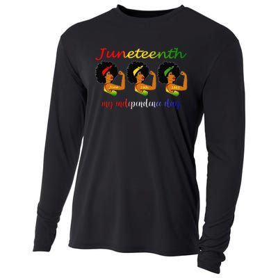 Happy Juneteenth Is My Independence Day Free Black  Cooling Performance Long Sleeve Crew