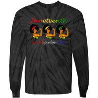 Happy Juneteenth Is My Independence Day Free Black  Tie-Dye Long Sleeve Shirt