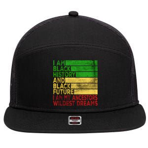 Happy Juneteenth Is My Independence Day Black 7 Panel Mesh Trucker Snapback Hat