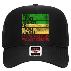 Happy Juneteenth Is My Independence Day Black High Crown Mesh Back Trucker Hat