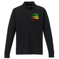 Happy Juneteenth Is My Independence Day Black Performance Long Sleeve Polo