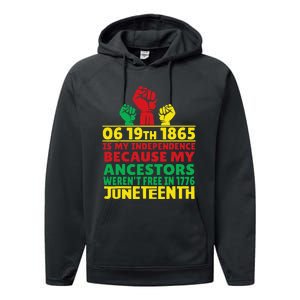 Happy Juneteenth Is My Independence Day Free Black 1865 Performance Fleece Hoodie