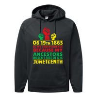 Happy Juneteenth Is My Independence Day Free Black 1865 Performance Fleece Hoodie