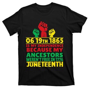 Happy Juneteenth Is My Independence Day Free Black 1865 T-Shirt