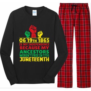 Happy Juneteenth Is My Independence Day Free Black 1865 Long Sleeve Pajama Set