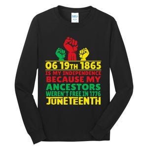 Happy Juneteenth Is My Independence Day Free Black 1865 Tall Long Sleeve T-Shirt