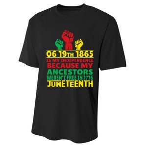 Happy Juneteenth Is My Independence Day Free Black 1865 Performance Sprint T-Shirt