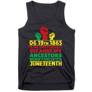 Happy Juneteenth Is My Independence Day Free Black 1865 Tank Top