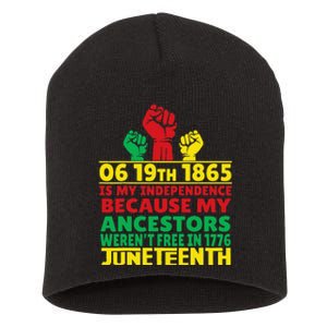 Happy Juneteenth Is My Independence Day Free Black 1865 Short Acrylic Beanie