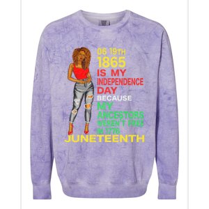 Happy Juneteenth Is My Independence Day Free Black Women Colorblast Crewneck Sweatshirt