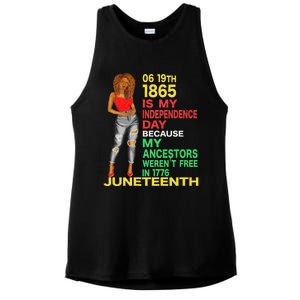 Happy Juneteenth Is My Independence Day Free Black Women Ladies PosiCharge Tri-Blend Wicking Tank