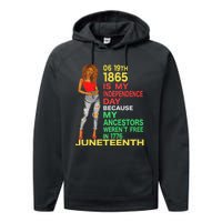 Happy Juneteenth Is My Independence Day Free Black Women Performance Fleece Hoodie