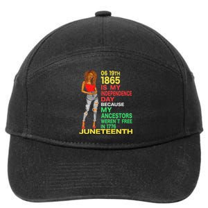 Happy Juneteenth Is My Independence Day Free Black Women 7-Panel Snapback Hat