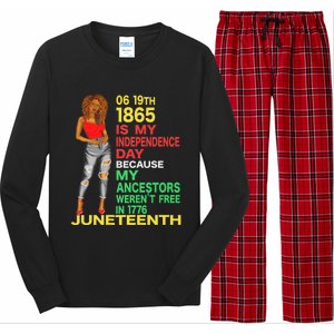 Happy Juneteenth Is My Independence Day Free Black Women Long Sleeve Pajama Set