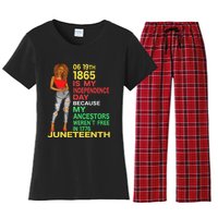 Happy Juneteenth Is My Independence Day Free Black Women Women's Flannel Pajama Set