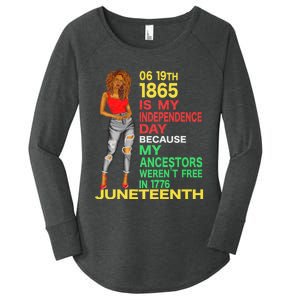 Happy Juneteenth Is My Independence Day Free Black Women Women's Perfect Tri Tunic Long Sleeve Shirt