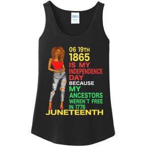 Happy Juneteenth Is My Independence Day Free Black Women Ladies Essential Tank