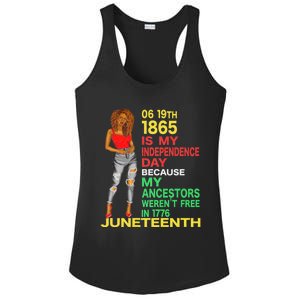 Happy Juneteenth Is My Independence Day Free Black Women Ladies PosiCharge Competitor Racerback Tank