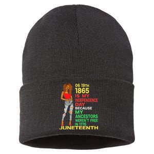 Happy Juneteenth Is My Independence Day Free Black Women Sustainable Knit Beanie