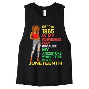 Happy Juneteenth Is My Independence Day Free Black Women Women's Racerback Cropped Tank