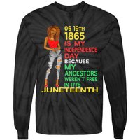 Happy Juneteenth Is My Independence Day Free Black Women Tie-Dye Long Sleeve Shirt