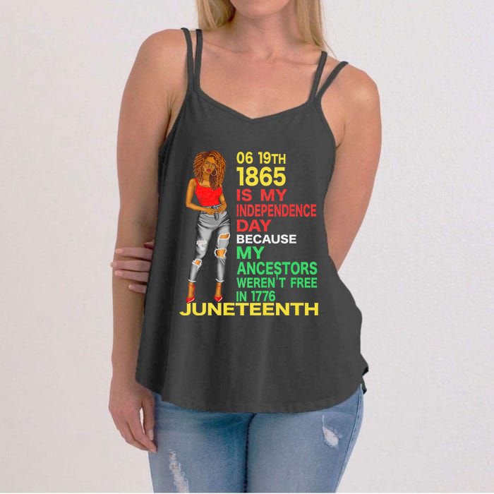 Happy Juneteenth Is My Independence Day Free Black Women Women's Strappy Tank