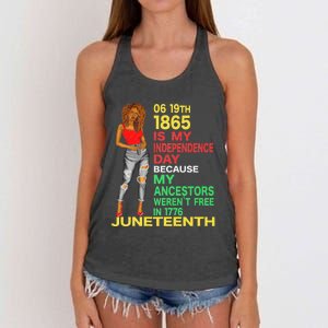 Happy Juneteenth Is My Independence Day Free Black Women Women's Knotted Racerback Tank